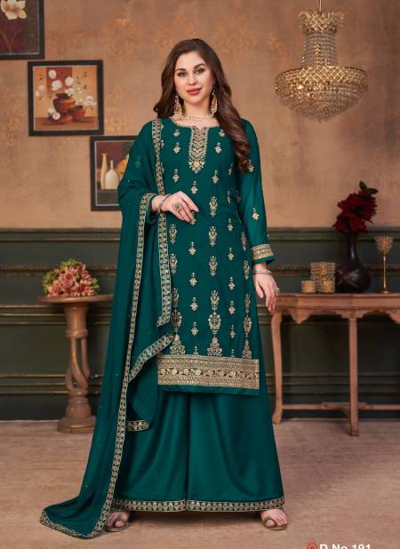 Teal Green Colour Vaani 19 Heavy Wedding Faux Georgette Designer Fancy Salwar Suit Collection 191
